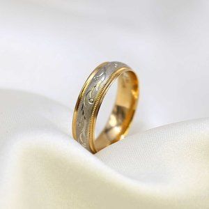 10 K Gold wedding Band 6mm , white gold, yellow gold, rose gold, engagement